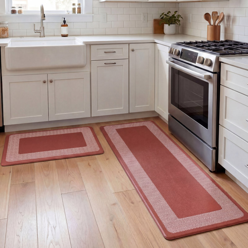  Tapis de cuisine Hettie Herringbone, Rouge