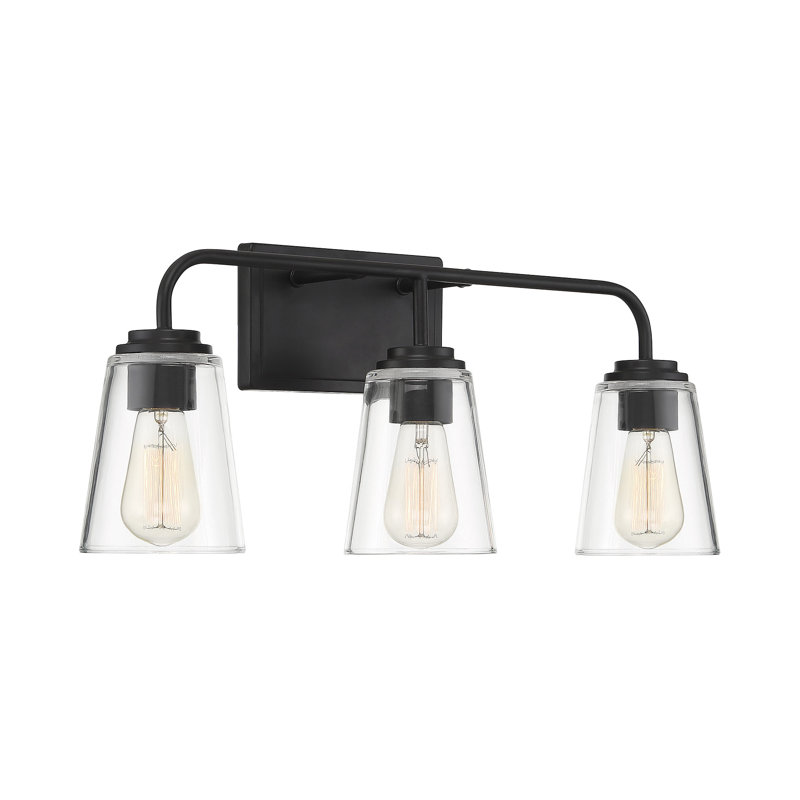 Luminaire pour meuble-lavabo de salle de bain 3 lumières Meridian, Noir mat