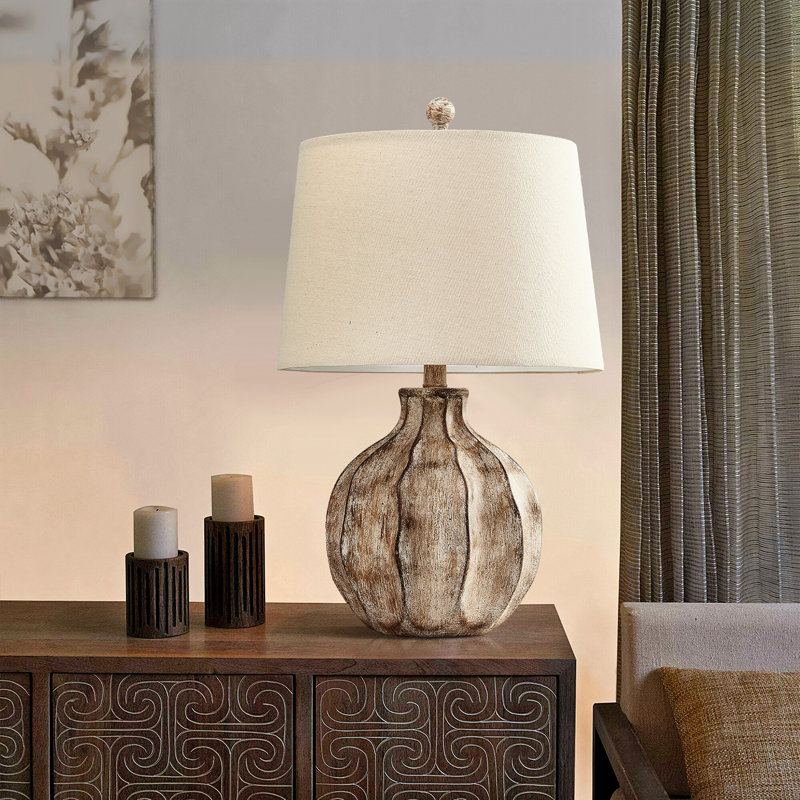 22.9"Farmhouse Rustic Resin Table Lamp