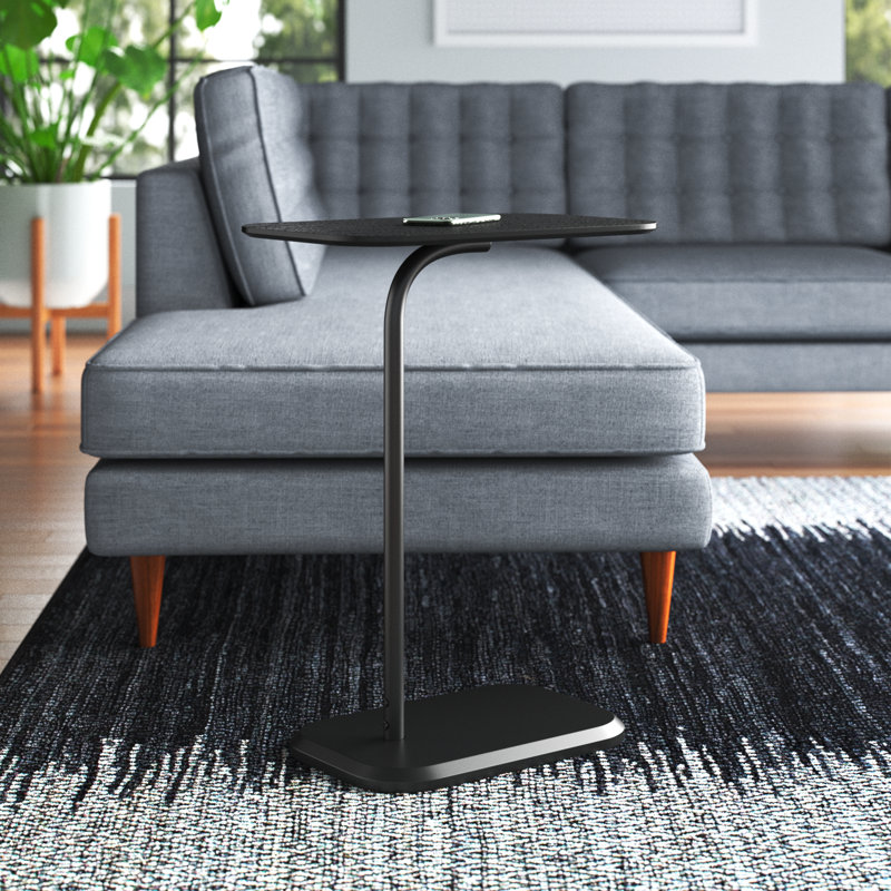 Ausilia 25.25'' Tall C End Table, Black/Black