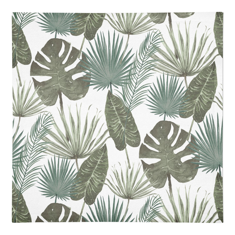 Mousseau Cotton Floral Square Napkin, White