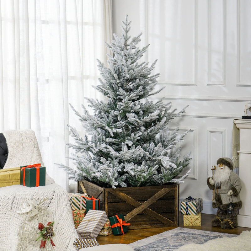 Arbre de Noël artificiel de 6 pieds, arbre de Noël à charnière en pin avec 795 branches réalistes, base en acier, ouverture automatique, vert