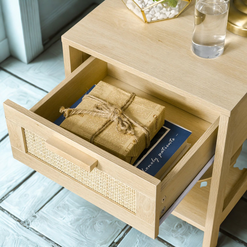 Mullica 40cm W Manufactured Wood Bedside Table