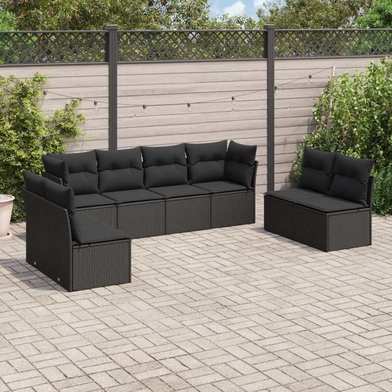 Garden Sofa Set, Beige, Black