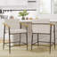 Tabouret de comptoir avec cadre en fer - ensemble de 2 - espresso + beige-435585662