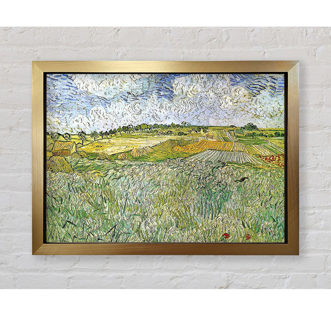 Van Gogh Auvers mit Regenwolken - Einzelner Bilderrahmen Kunstdrucke