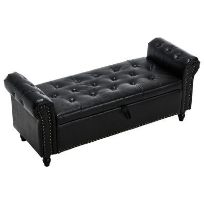 Button Storage For Home Comfort - 55.12 Inches, Pu Leather, 275lb Capacity, Foam Filled A Cozy Living Space Inches With Efficient Functional Room Or Bedroom