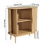 Buffet cannelé avec portes coulissantes, buffet ovale de ferme avec tablettes réglables pour le salon-375712859