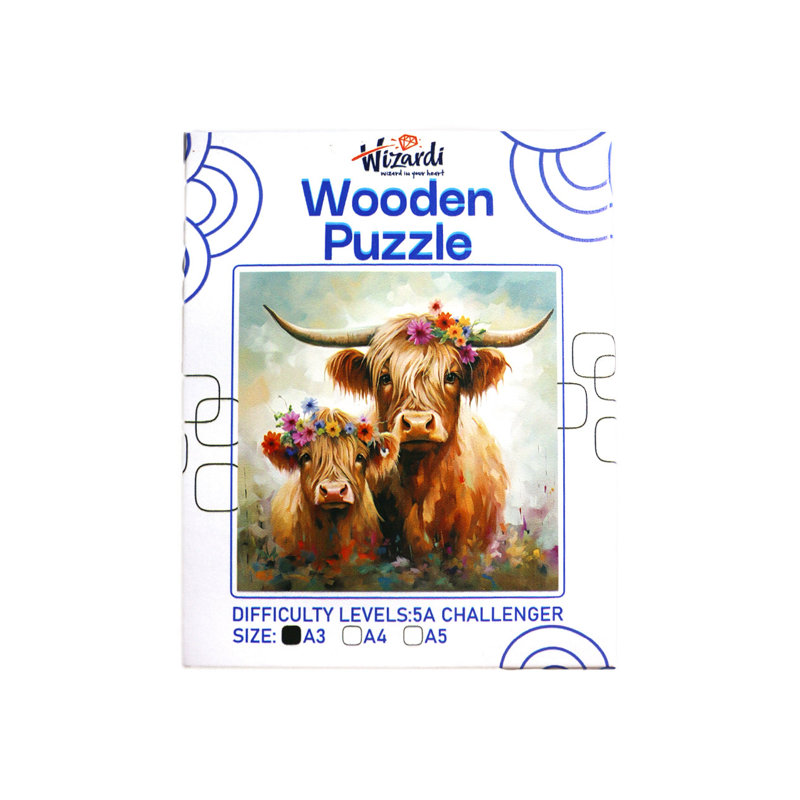 Bison - casse-tête en bois par Wizardi F07N9-4