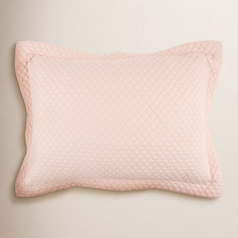 Teo Cotton Sham Set, Standard Sham, Pink