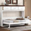 Lit simple blanc avec 3 tiroirs, fait de et, peu encombrant, solide stabilité, aucune boîte à ressorts requise en couleur, tiroirs pour divers besoins de rangement, nécessaire