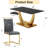 Modern Dining Table Set For 4,Rectangular Pedestal Dining Table With Chairs-320258876-320258857