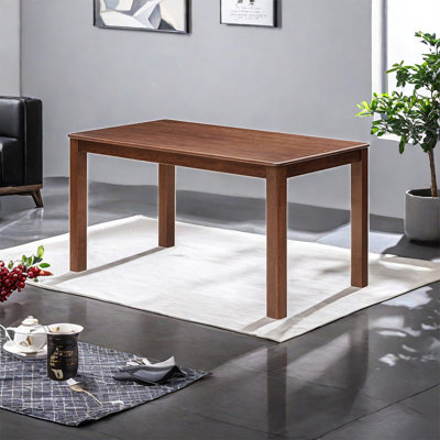Jeania Oak Rectangular Solid Wood Top with Solid Wood Base Dining Table