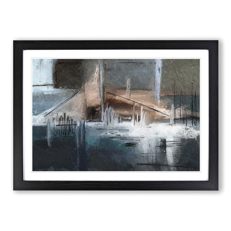Abstract Vol.329 by S.Johnson - Framed Print, 24cm H x 33cm W x 2cm D, Black Framed