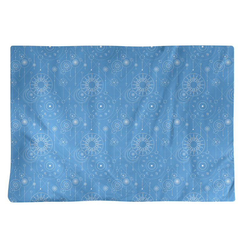 Napperon en coton 18 po astrologie, Bleu