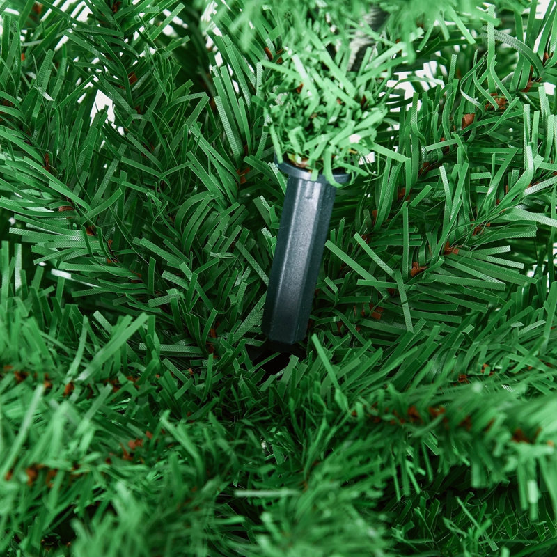 Arbre de Noël artificiel 6 pi avec arbre de Noël mince 6 pi avec 390 branches réalistes et support en plastique, Vert