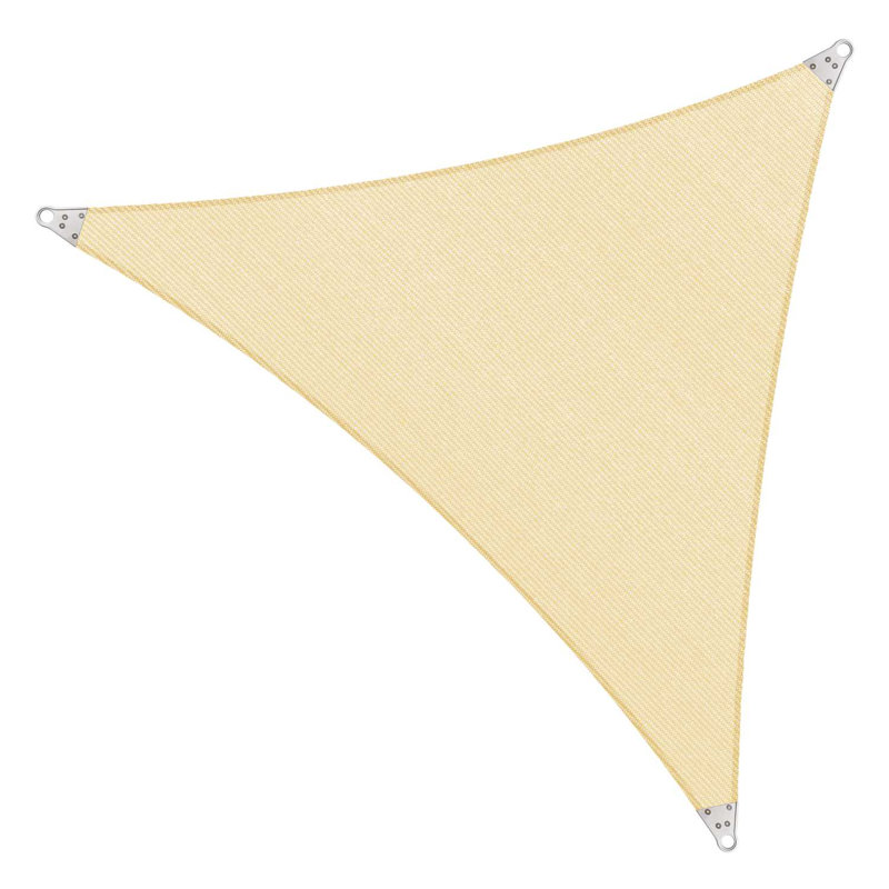 Beige 20' Triangle Shade Sail with Stainless Steel Rings