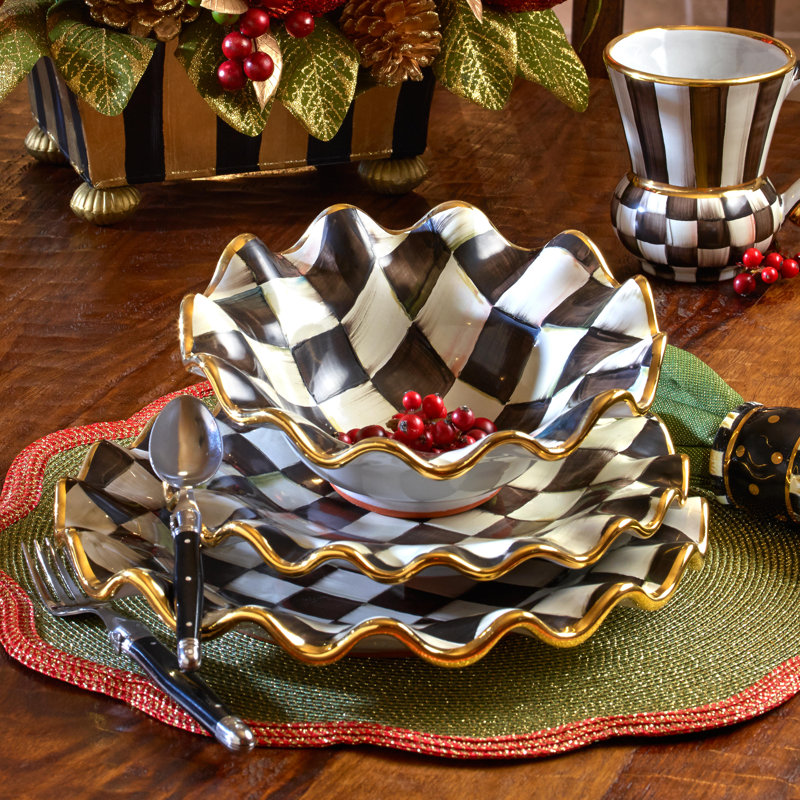 Courtly Check® Ceramic Fluted Dessert Plate