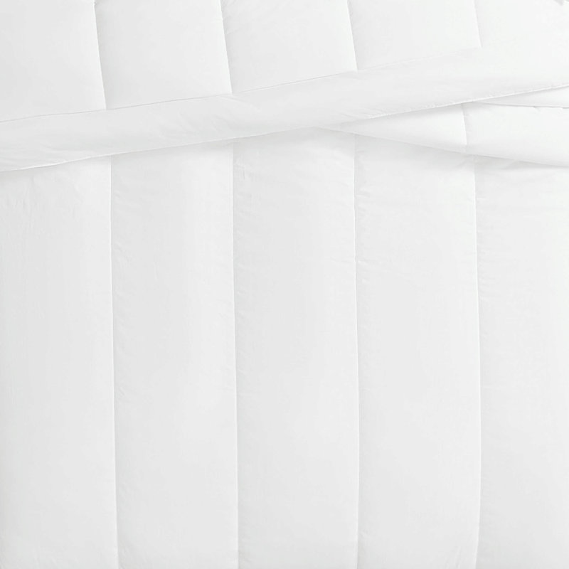 Ensemble d'édredon en percale de coton unie Brooklyn Loom, Très grand + 2 très grandes taies décoratives, Blanc