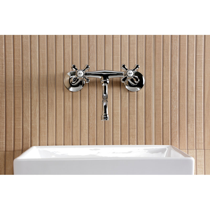 Robinet de salle de bain mural 2 trous Kingston, Chrome poli