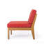 Ensemble de canapé modulaire sans accoudoirs en bois d'acacia 5 places Grenada, teck + rouge