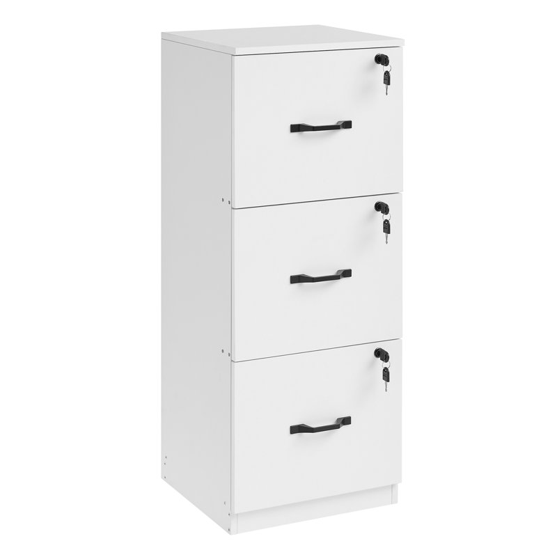Fyllia 40cm Wide 3 -Drawer File Cabinet, White