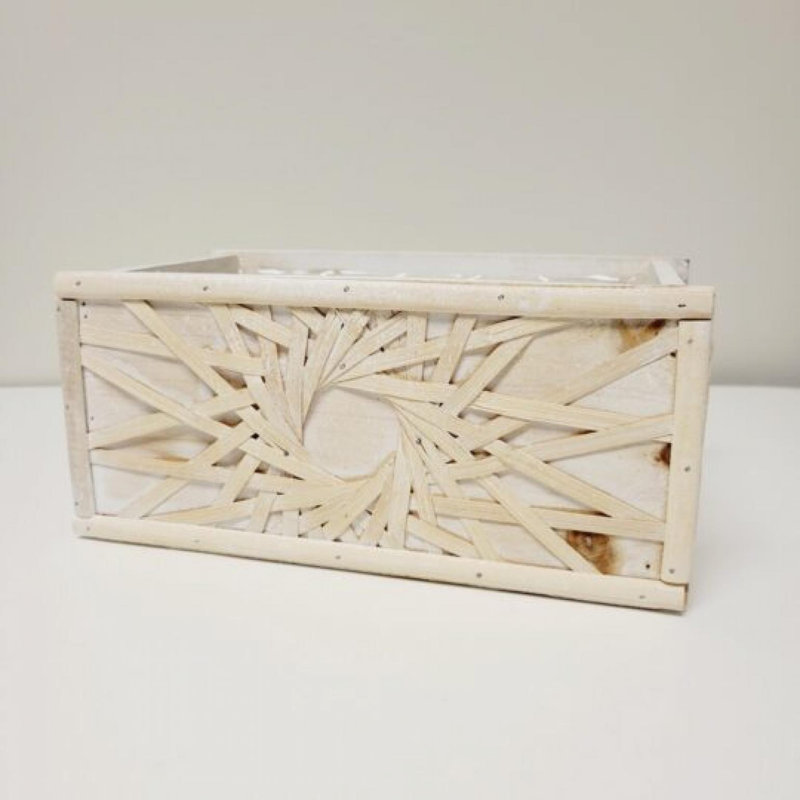 Ensemble de 2 boîtes en bois avec motif de soleil