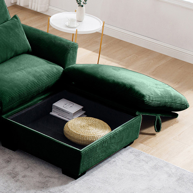 Karaka Upholstered Ottoman, Green