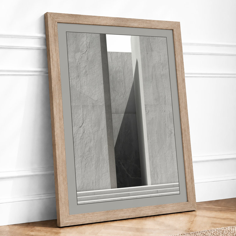 Light Through Concrete Industrial - Framed Print, A4 - 29.7 x 21.0 cm, Oak