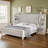 Louby Farmhouse Full Platform Bed With Headboard, Bookshelves, Charging Station and Drawers, White-882924980-883258396