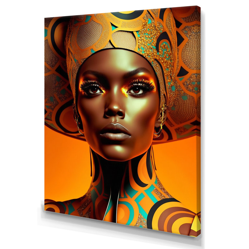 «Allard Exquiste African Woman Design», reproduction d'art sur toile, H 32 po x l 24 po x P 1 po, Toile tendue
