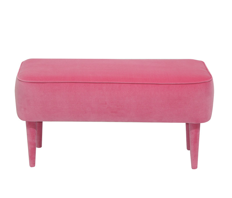Milo Upholstered Bench, Pink, Pink