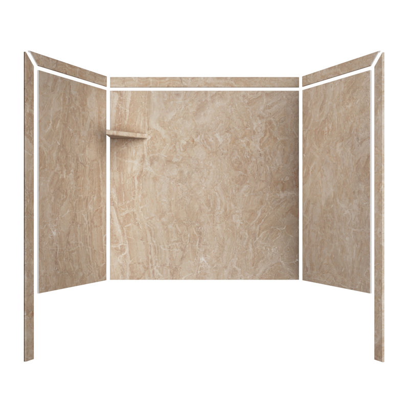 Contour de baignoire alcôve ivoire d'Alaska l 60 po x P 32 po x H 60 po FlexStone Elite, Ivoire alaskain