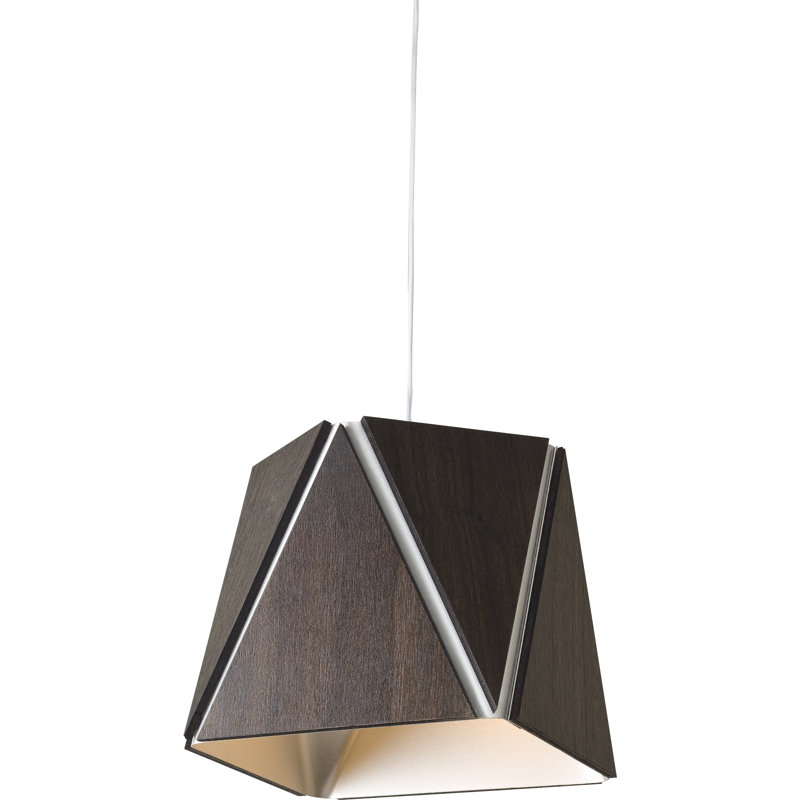Calx 1 - Light Pendant, 12.75" H x 19" W x 19" D, Dark Stained Walnut/Brushed Aluminum, 2700K