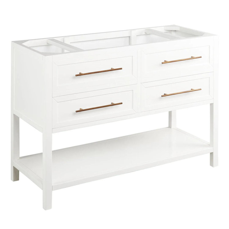 Meuble-lavabo simple 48 po Robertson - armoire seulement, Blanc brillant