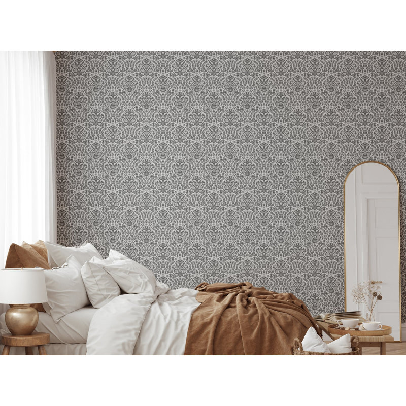 Nomad Ottoman Small 10' L x 24" W Wallpaper Roll, Grays, Premium Paper