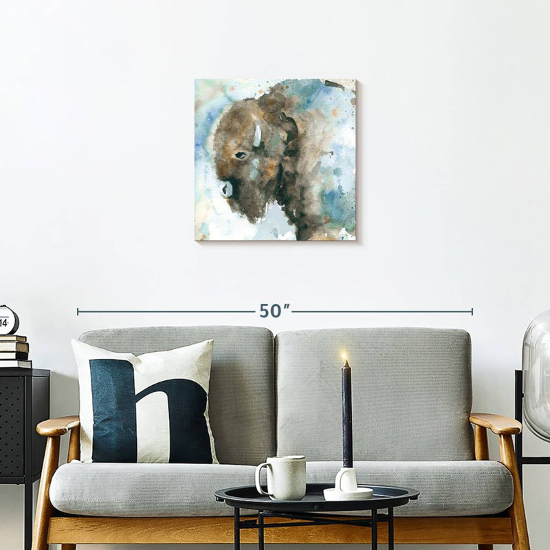 Brampt Buffalo On Blue, 20" H x 20" W
