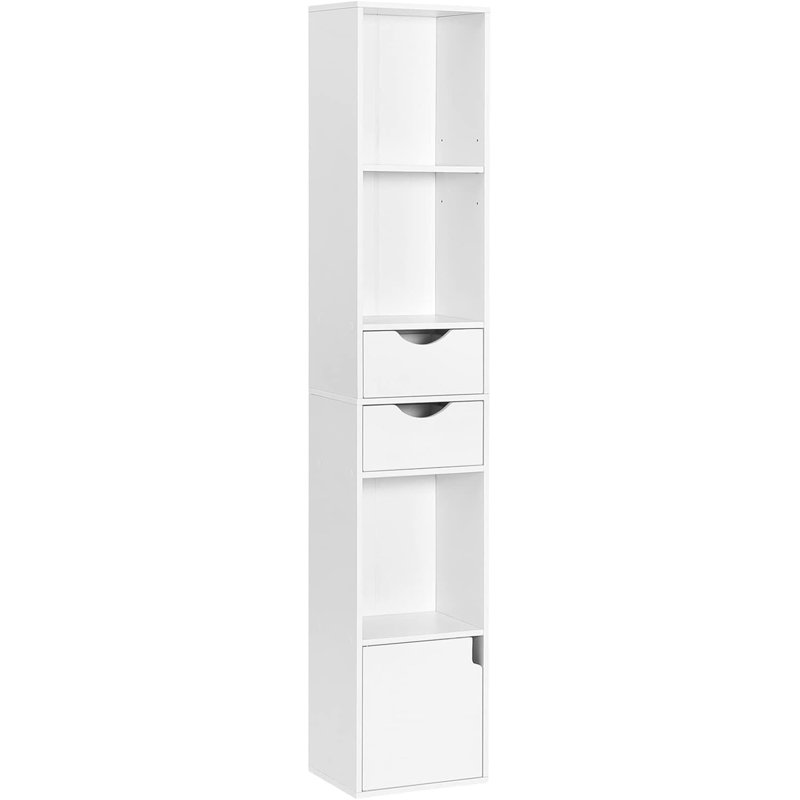 Iskender 157.5cm H x 30cm W Standard Bookcase, White