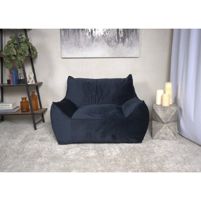 Fauteuil à billes en velours avec accoudoirs