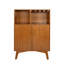 Armoire latérale avec rangement avec 2 portes et tablette réglable, poignée de porte cachée, armoire de rangement rustique pour le salon, couloir, noyer