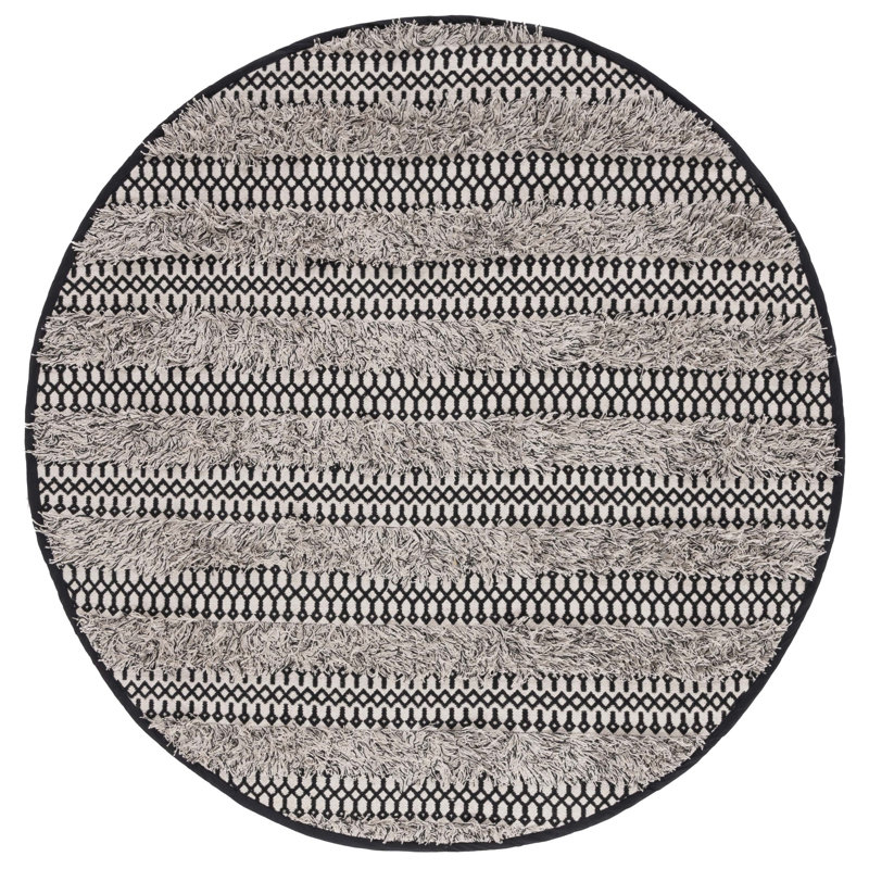 Natura Flat Weave Cotton Southwestern Rug, Round 6'