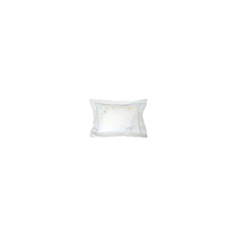 Airplane Embroidery 100% Cotton Lumbar Pillow