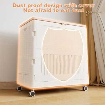 Plastic Rolling Cabinet Laundry Hamper with Handles