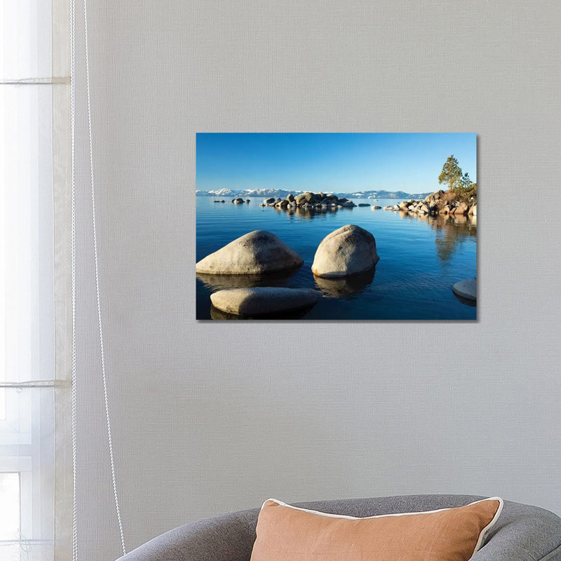 Rocks In A Lake, Lake Tahoe, California, USA I - Wrapped Canvas Print, 66.04 cm H x 45.72 cm W x 1.91 cm D