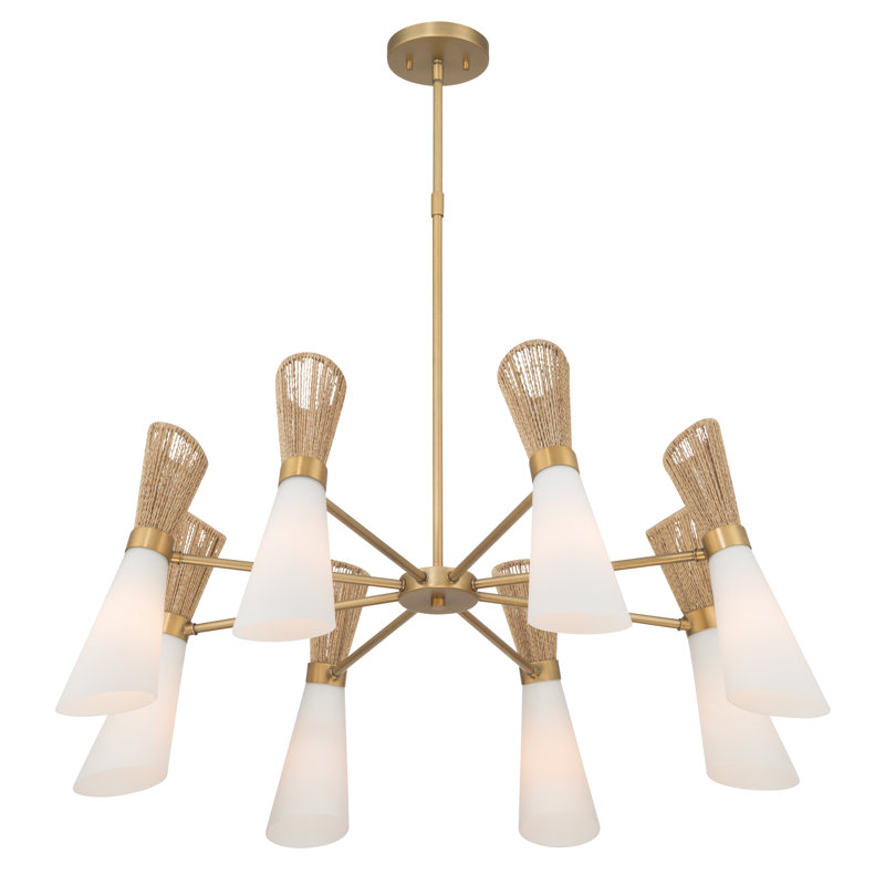 Vantrel  36" 8-Light Chandelier, 27.25" H x 36" W x 36" D, 8 Lights