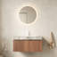 Meuble-lavabo 36 po avec surface en pierre frittée, vasque en céramique, armoire en contreplaqué, tiroir et porte, aspect chêne brun
