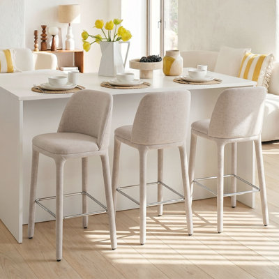 Tabouret de comptoir moderne 25 "entièrement rembourré en tissu 25" (ensemble de 3)
