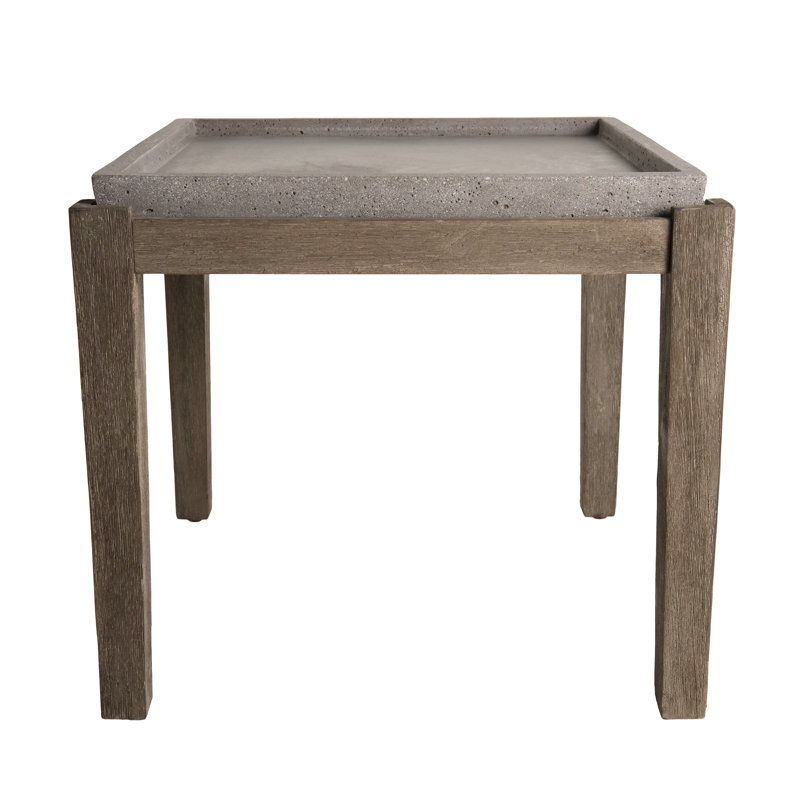 Mireya Square Stone Outdoor Side Table - 53.5 cm W 53.5 cm D