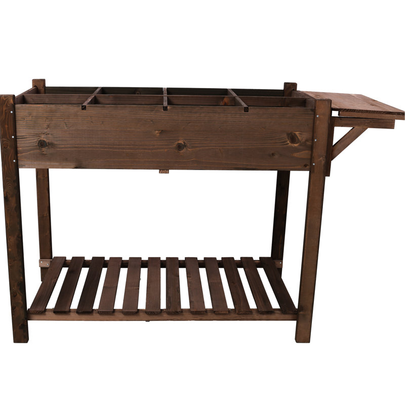 Boîte à fleurs surélevée pliable pour légumes, H 32,91 po x l 22,64 po x P 48,36 po, Brun