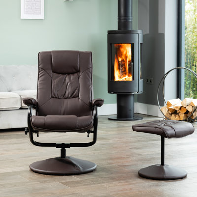 Oundle Swivel Based Based Recliner and Footstool - Cream